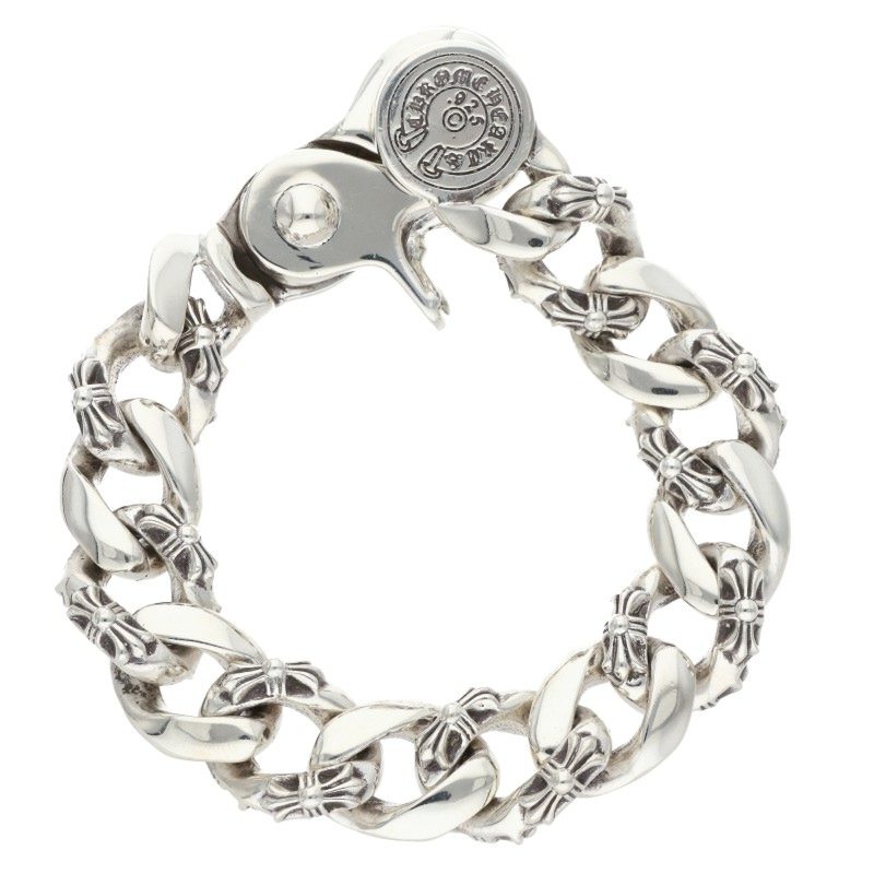 Chrome Hearts FNCY CHN LNK Fancy Bracelet Silver Size 13LINK