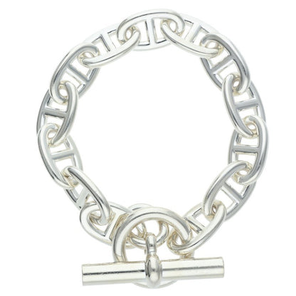 HERMES Chaine d'Ancre TGM Silver Bracelet Size 13LINK