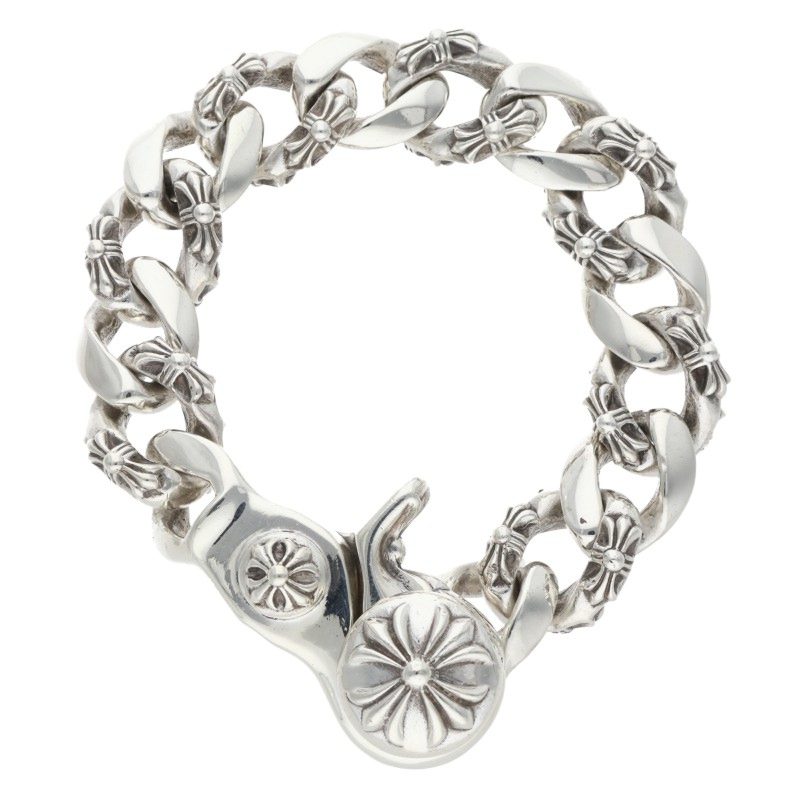 Chrome Hearts FNCY CHN LNK Silver Bracelet 925 Size 13LINK