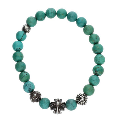 Chrome Hearts 8mm Turquoise Bead Bracelet Blue/Silver