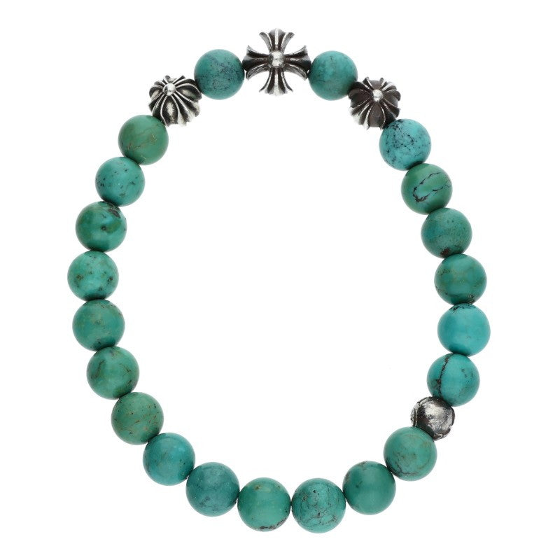 Chrome Hearts 8mm Turquoise Bead Bracelet Blue/Silver