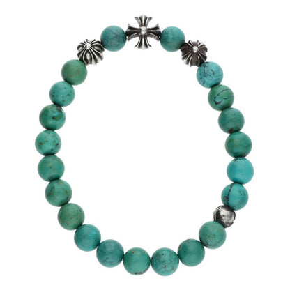 Chrome Hearts 8mm Turquoise Bead Bracelet Blue/Silver