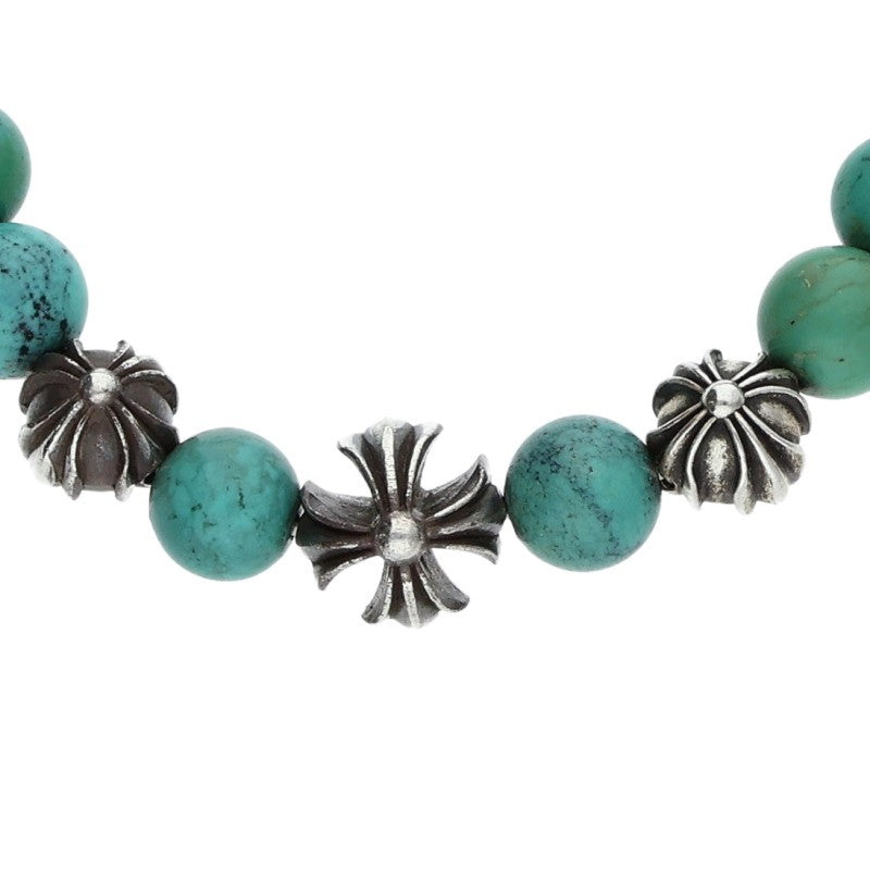 Chrome Hearts 8mm Turquoise Bead Bracelet Blue/Silver