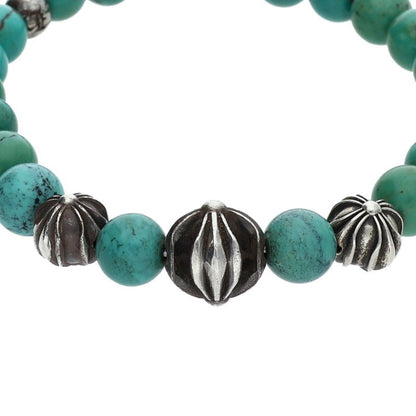 Chrome Hearts 8mm Turquoise Bead Bracelet Blue/Silver