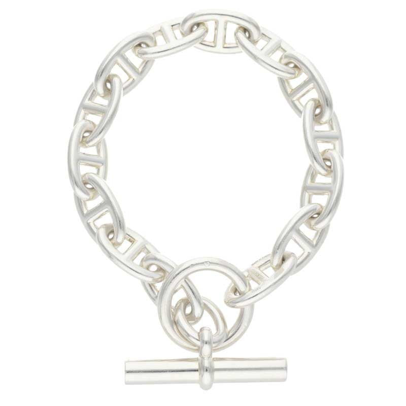 HERMES Chaine d'Ancre GM Silver Bracelet Size 14LINK