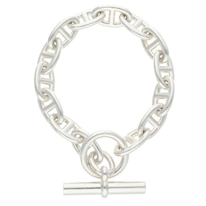 HERMES Chaine d'Ancre GM Silver Bracelet Size 14LINK