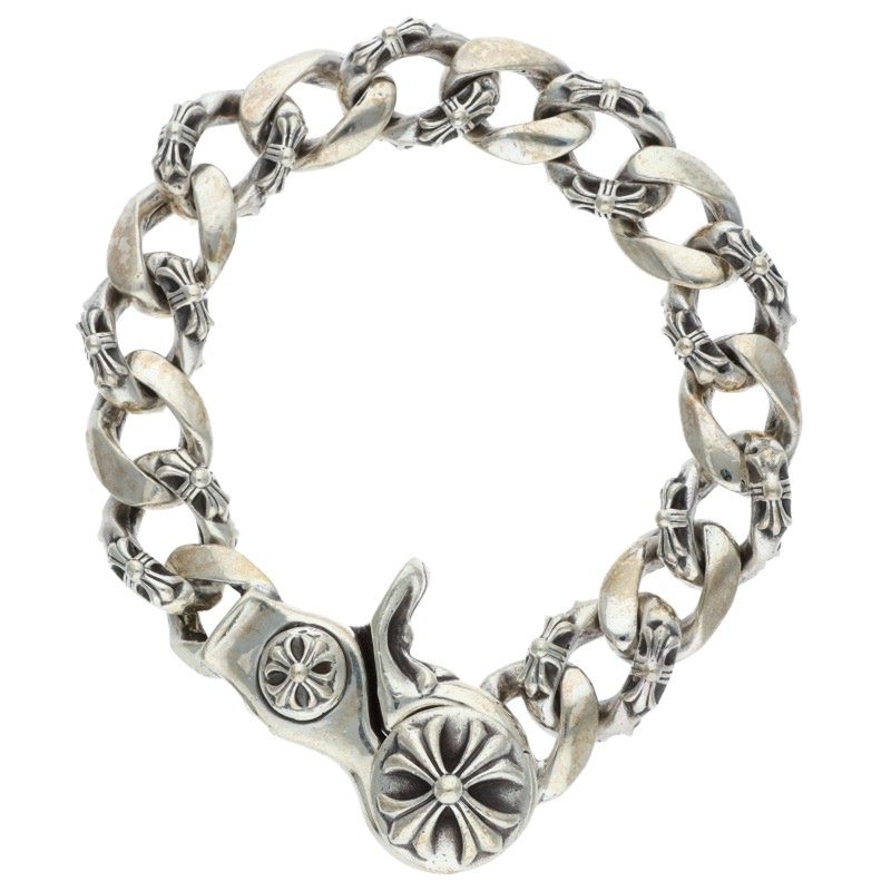 Chrome Hearts FNCY CHN LNK 925 Silver Bracelet Size 15LINK