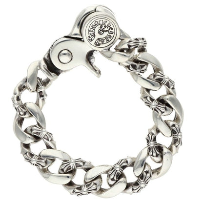 Chrome Hearts FNCY CHN LNK 925 Silver Bracelet Size 13LINK