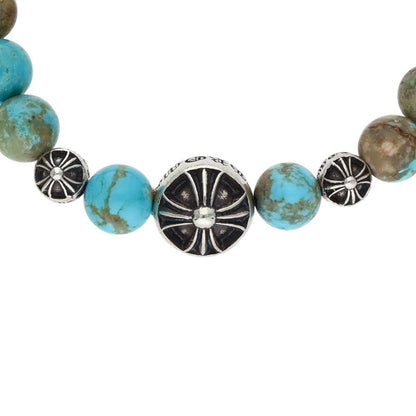 Chrome Hearts 8mm Bead Blue Silver Bracelet