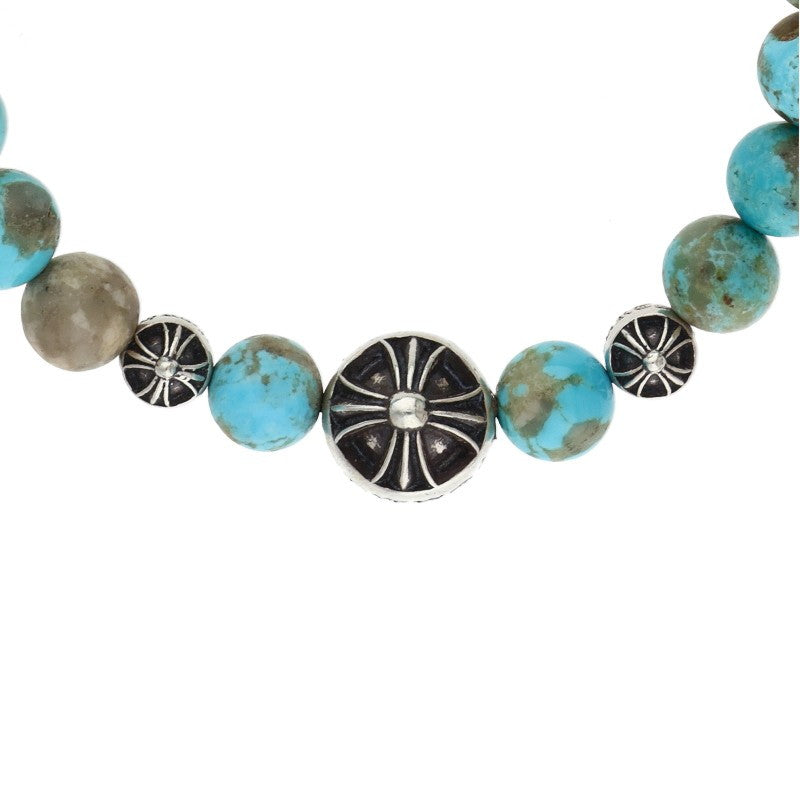Chrome Hearts 8mm Bead Blue Silver Bracelet