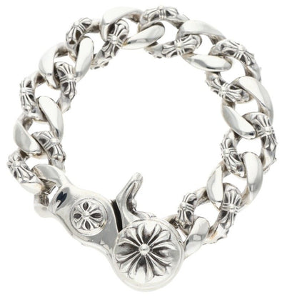 Chrome Hearts FNCY CHN LNK 925 Silver Bracelet Size 13LINK