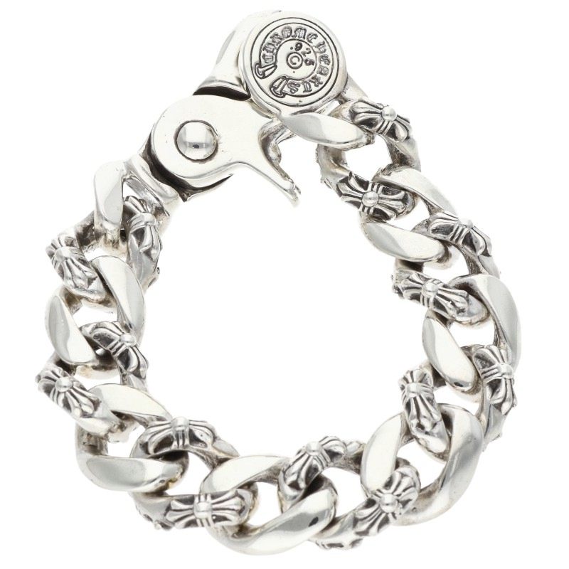 Chrome Hearts FNCY CHN LNK 925 Silver Bracelet Size 13LINK