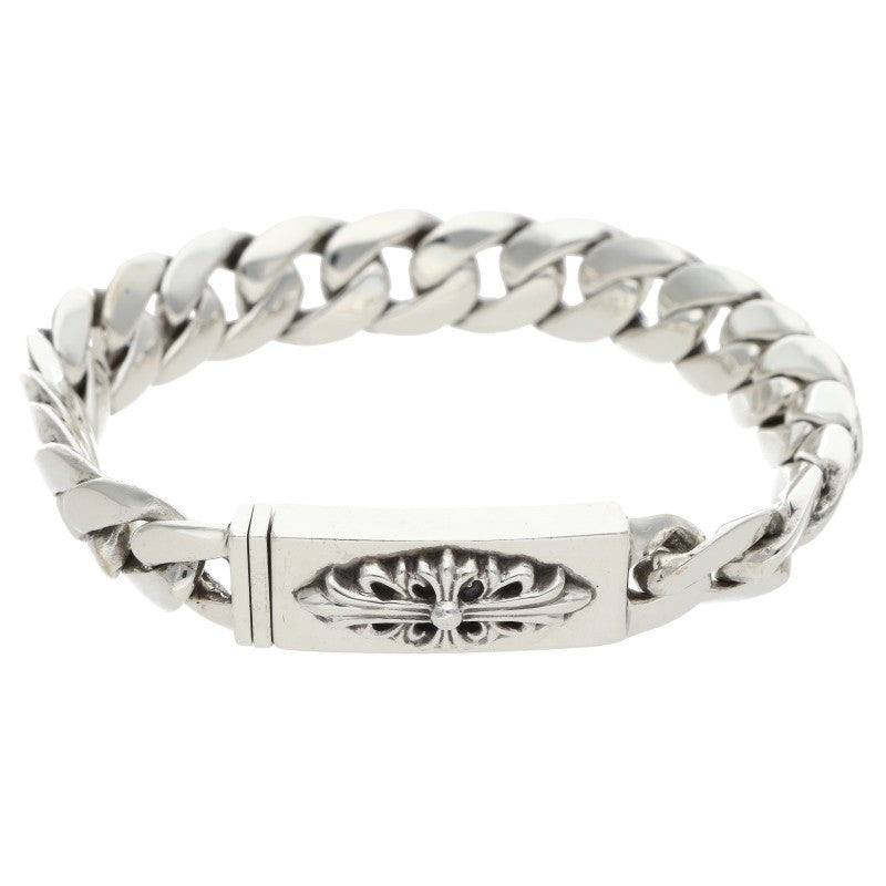 Chrome Hearts ID BBY FLRL CRS Silver Bracelet Size 20LINK