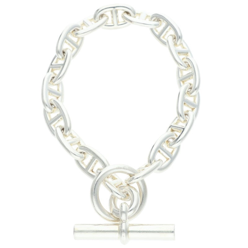 HERMES Chaine d'Ancre MM Silver Bracelet Size 17LINK