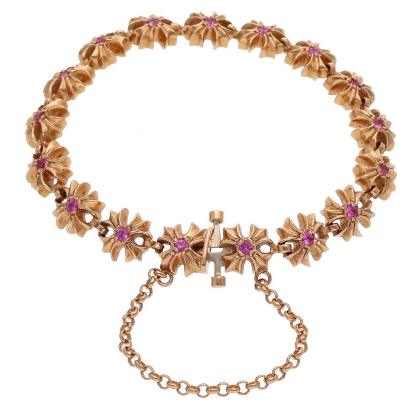 Chrome Hearts 22K Tiny Plus Sapphire Bracelet Size 15LINK