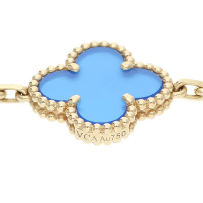VANCLEEF & ARPELS Vintage Alhambra K18YG Blue Agate Bracelet