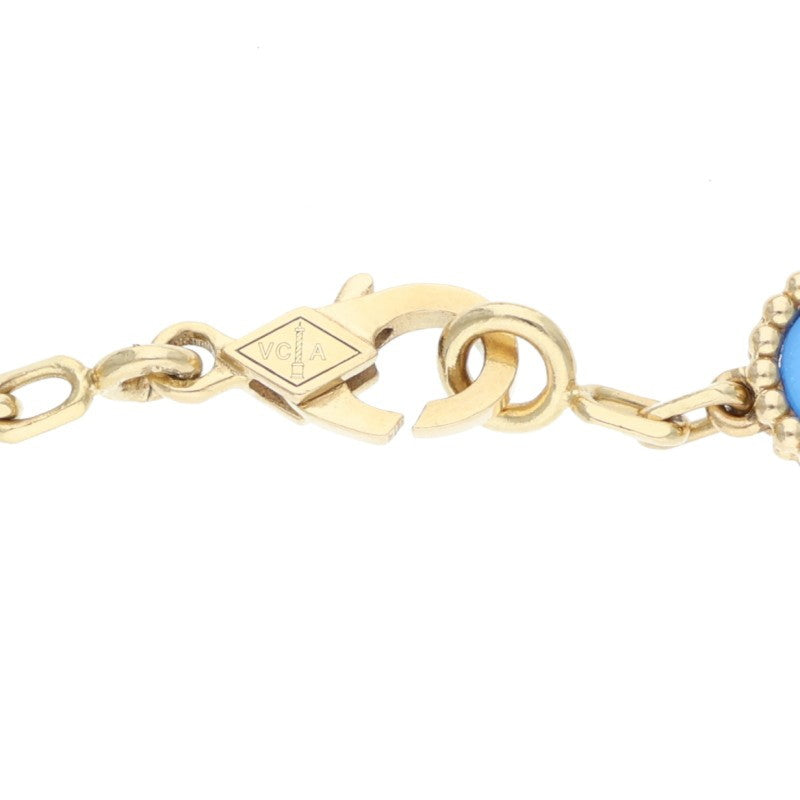 VANCLEEF & ARPELS Vintage Alhambra K18YG Blue Agate Bracelet
