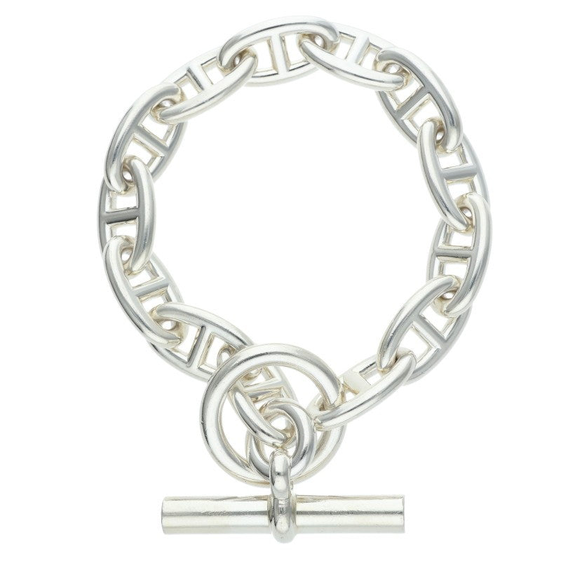 HERMES Chaine d'Ancre GM Silver Bracelet 925 Size 13LINK