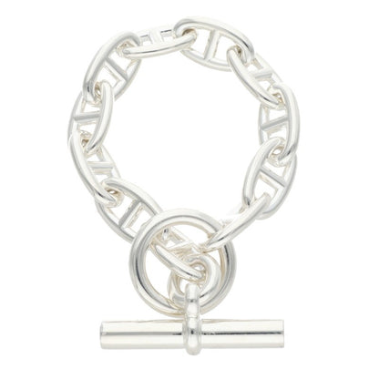 HERMES Chaine d'Ancre GM Silver Bracelet Size 11LINK