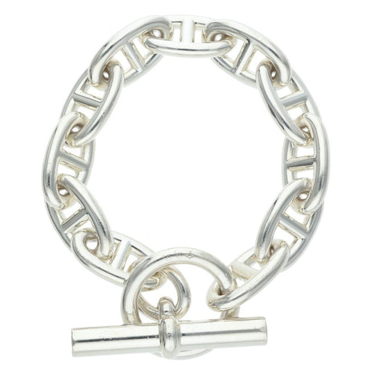 HERMES Chaine d'Ancre GM Silver Bracelet Size 11LINK
