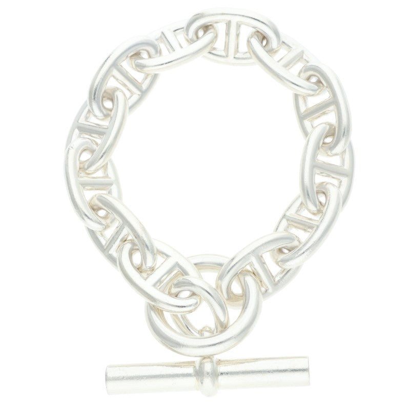 HERMES Chaine d'Ancre TGM Silver Bracelet Size 12LINK