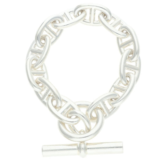 HERMES Chaine d'Ancre TGM Silver Bracelet Size 12LINK