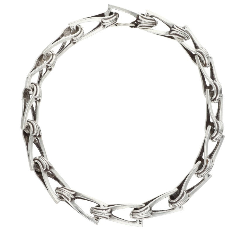 Chrome Hearts WINDOW CHAIN Silver Bracelet 925 Size 15LINK
