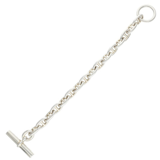 HERMES Chaine d'Ancre MM Script Silver Bracelet Size 16LINK
