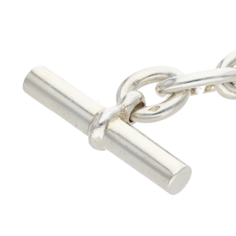 HERMES Chaine d'Ancre MM Script Silver Bracelet Size 16LINK