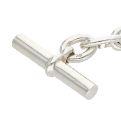HERMES Chaine d'Ancre MM Script Silver Bracelet Size 16LINK