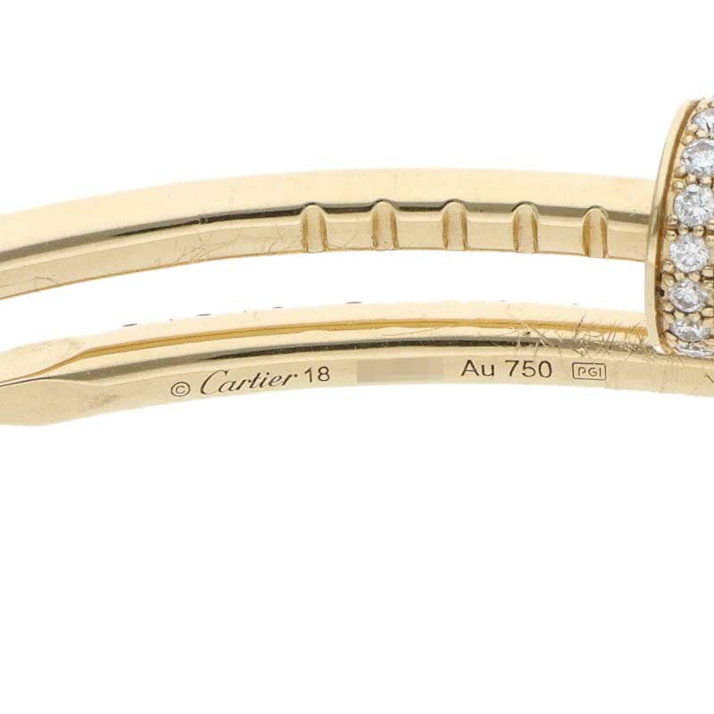 Cartier JUSTE UN CLOU BRACELET SM 18K YG Diamond Size 18