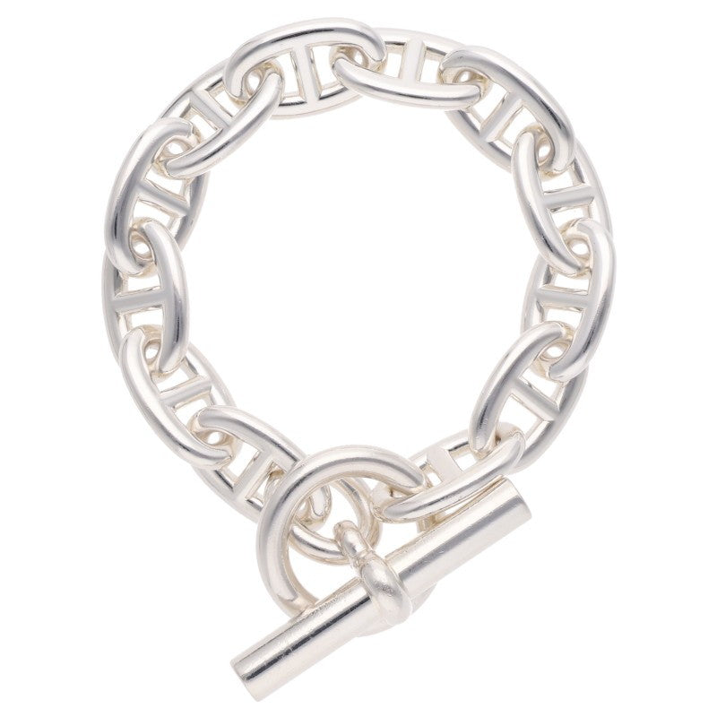 HERMES Chaine d'Ancre TGM Silver Bracelet 925 Size 12LINK