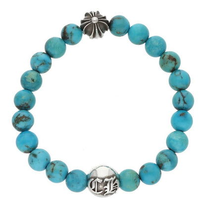 Chrome Hearts Cross Ball 8mm Turquoise Bead Bracelet Multi