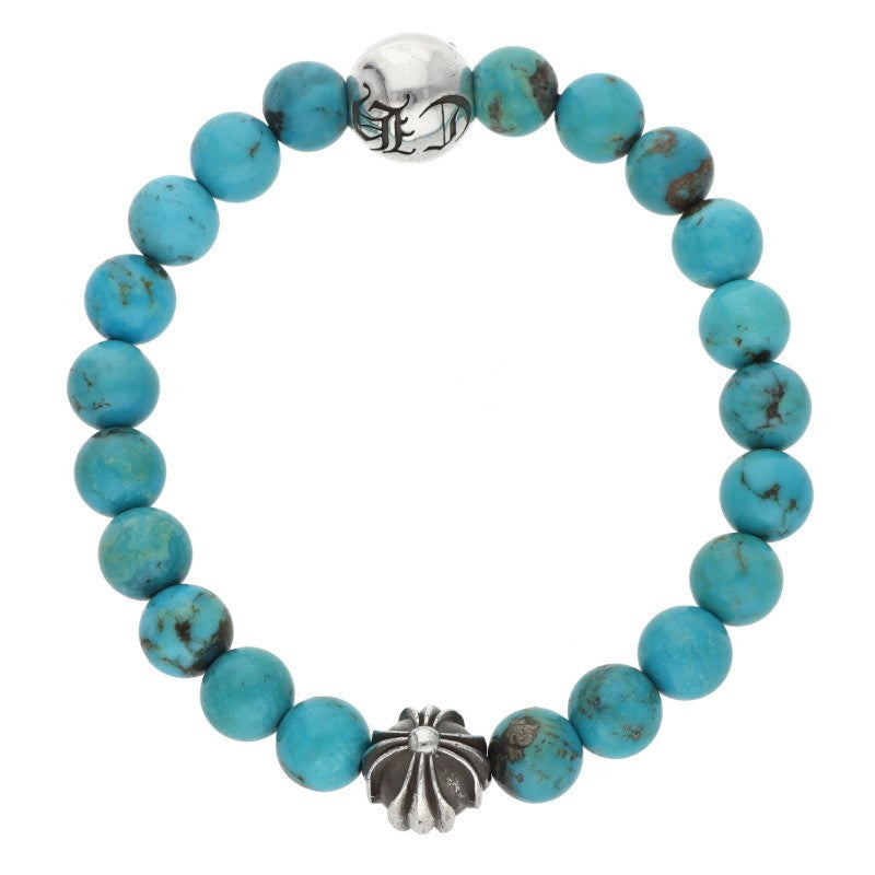 Chrome Hearts Cross Ball 8mm Turquoise Bead Bracelet Multi