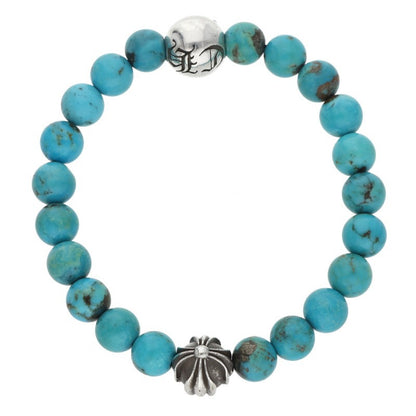 Chrome Hearts Cross Ball 8mm Turquoise Bead Bracelet Multi
