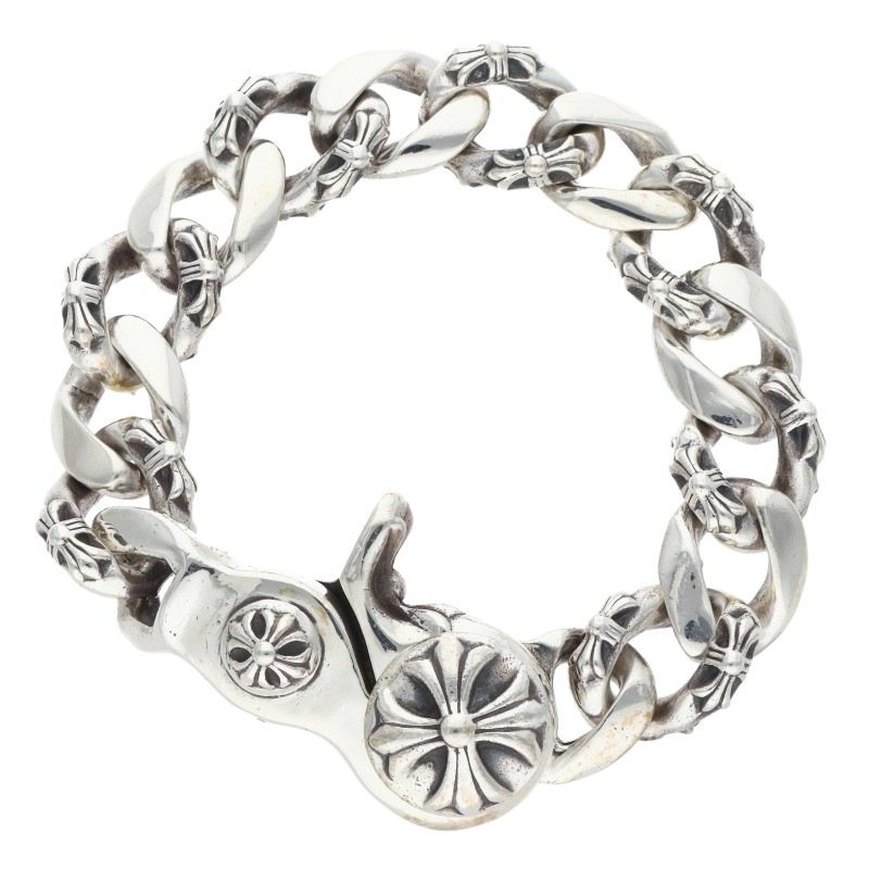 Chrome Hearts Fancy Chain Link Silver Bracelet Size 13LINK