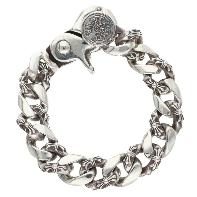 Chrome Hearts FNCY CHN LNK Fancy Silver Bracelet Size 15LINK