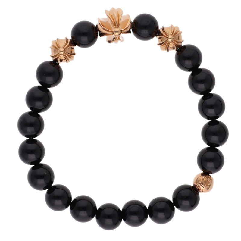 Chrome Hearts 22K 8mm Bead Onyx Bracelet