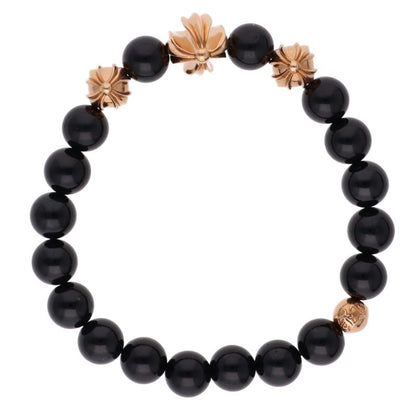 Chrome Hearts 22K 8mm Bead Onyx Bracelet