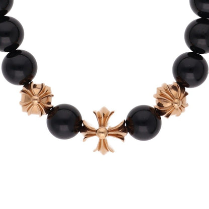 Chrome Hearts 22K 8mm Bead Onyx Bracelet
