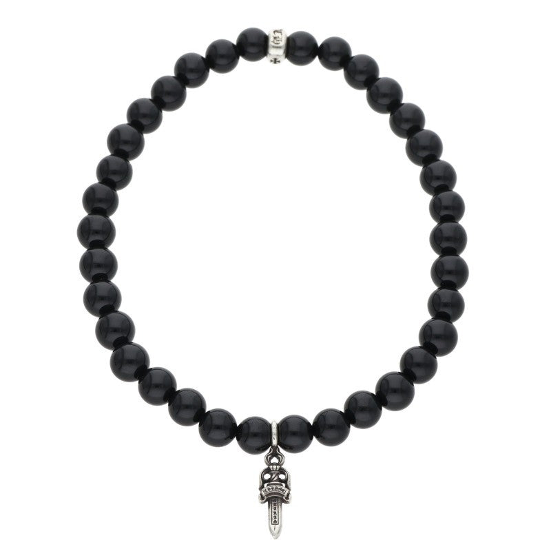 Chrome Hearts 6mm Stack Dagger Bead Bracelet Black Silver