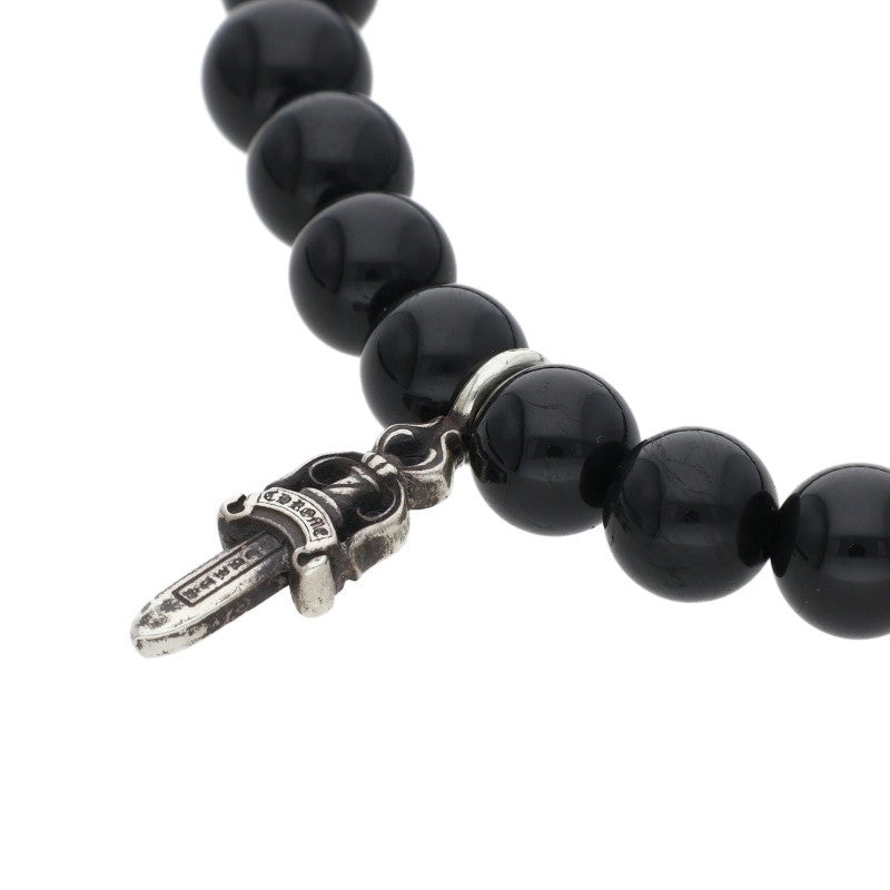 Chrome Hearts 6mm Stack Dagger Bead Bracelet Black Silver