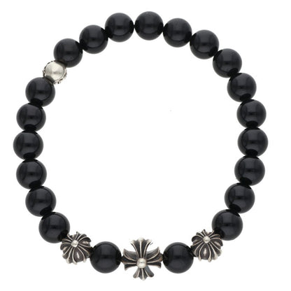 Chrome Hearts 8mm Bead Bracelet Black Silver