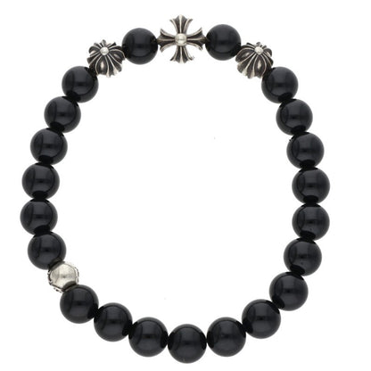 Chrome Hearts 8mm Bead Bracelet Black Silver