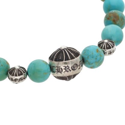 Chrome Hearts 8mm Bead Stretch Bracelet Blue Silver