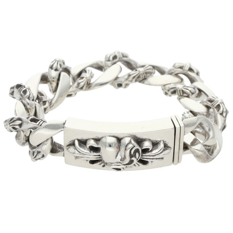 Chrome Hearts ID FLRL HEART Silver Bracelet Size 12LINK