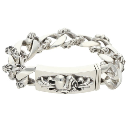 Chrome Hearts ID FLRL HEART Silver Bracelet Size 12LINK