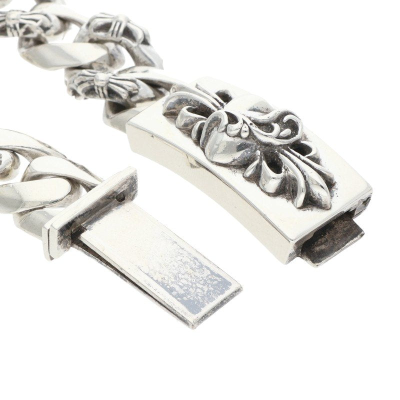 Chrome Hearts ID FLRL HEART Silver Bracelet Size 12LINK