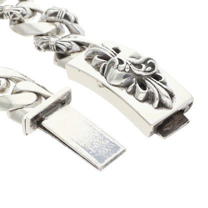 Chrome Hearts ID FLRL HEART Silver Bracelet Size 12LINK