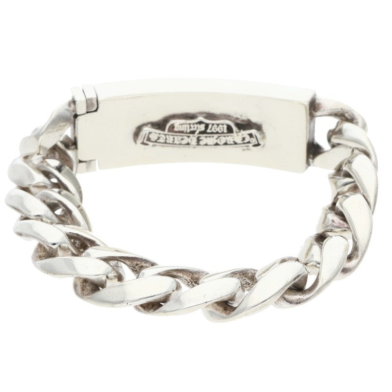 Chrome Hearts ID Floral Cross Silver Bracelet Size 11LINK